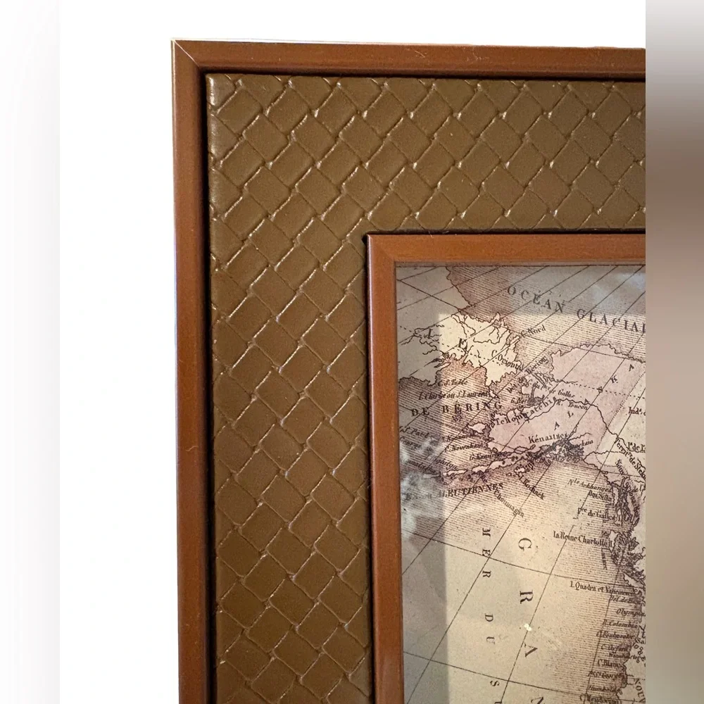 NWT woven look faux leather photo frame -brown -4x6 - Picture 2 of 3